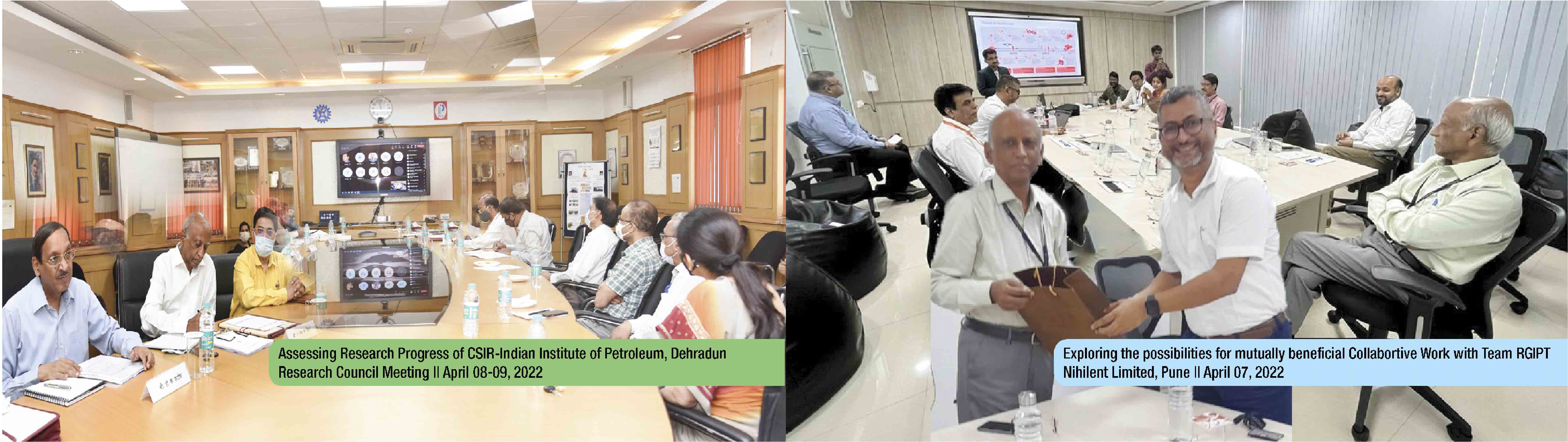 Professor A S K Sinha, Director, Rajiv Gandhi Institute of Petroleum Technology visit to CSIR-Indian Institute of Petroleum, Dehradun and Nihilent Limited, Pune