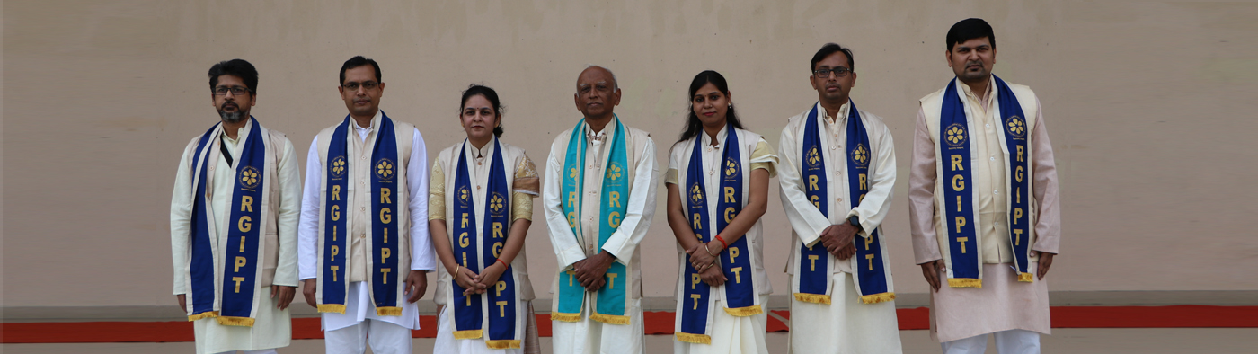 Some Faculty Members pose with Professor A S K Sinha, Director RGIPT during Sixth Convocation held on November 06, 2022