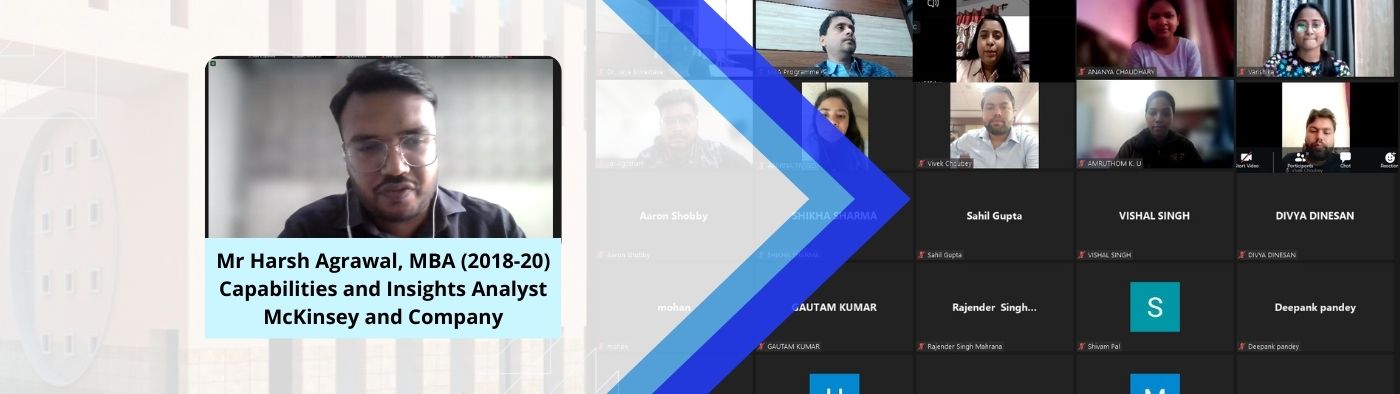 Mr Harsh Agrawal addressing MBA Students || December 23, 2022