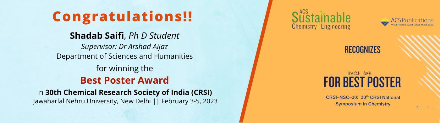 Congratulations and Kudos to Shadab Saifi