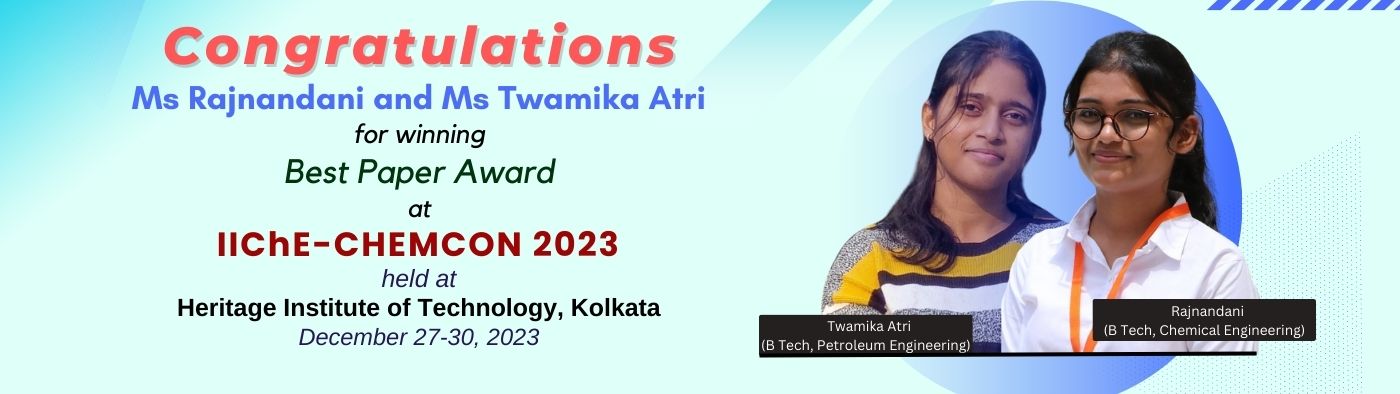 KUDOS to Rajnandani and Twamika Atri || Department wishes you even more success in future !