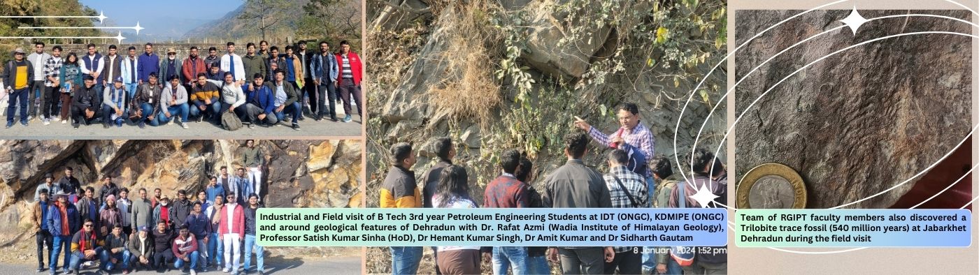 Team of RGIPT Faculty Members also Discovered a Trilobite Trace Fossil (540 million years) at Jabarkhet, Dehradun during the Field Visit