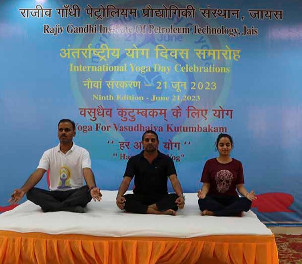 Celebration of Ninth International Yoga Day at RGIPT Jais