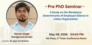 Pre-PhD Seminar of Mr Harsh Singh