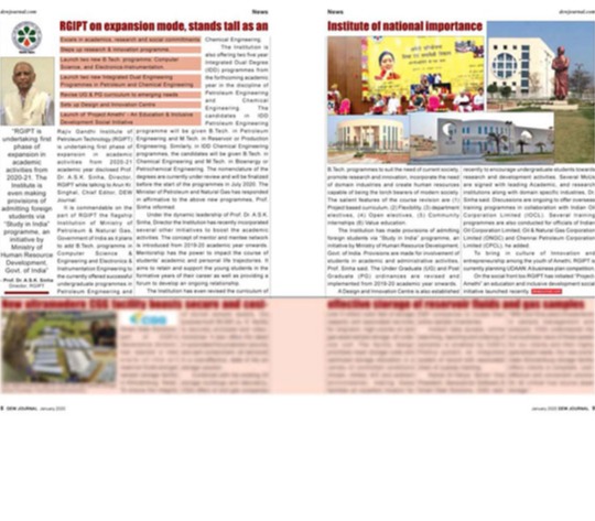 Media Coverage by DEW on RGIPT