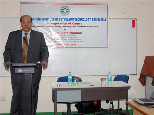 Inauguration of Center Environment, Health, Safety, Security and Sustainability (EHS*3) By Prof. M. Sam Mannan, Regent Professor and Director on December 26, 2011