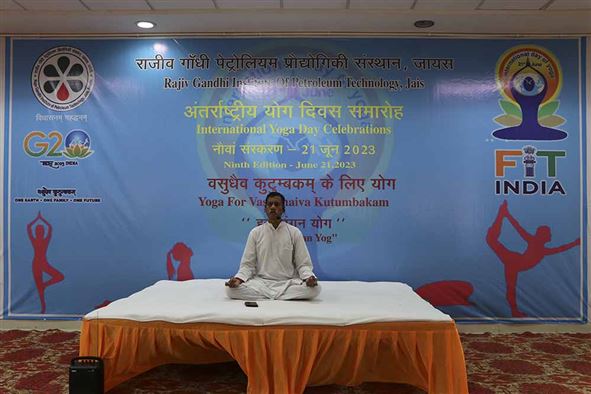 Celebration of Ninth International Yoga Day at RGIPT Jais