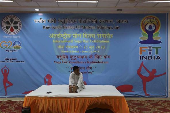 Celebration of Ninth International Yoga Day at RGIPT Jais