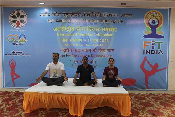 Celebration of Ninth International Yoga Day at RGIPT Jais